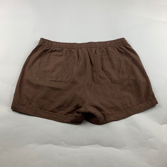 Old Navy Brown Linen Blend High Rise Pull On Shorts L - Picture 6 of 6